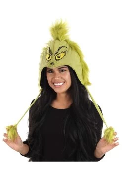 Grinch Deluxe Hoodie Hat -Halloween Costume Shop green grinch character hoodie alt 2
