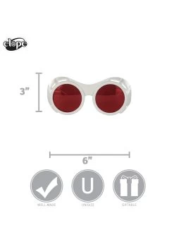 White/Red | Hyper Vision Goggles 11 White/Red | Hyper Vision Goggles -Halloween Costume Shop hyper vision goggles white red alt 4
