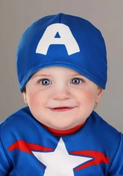 JAZWARES Captain America Steve Rogers Costume For Infants 9 JAZWARES Captain America Steve Rogers Costume For Infants -Halloween Costume Shop infant captain america steve rodgers costume alt 2