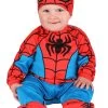 JAZWARES Spider-Man Costume For Infants -Halloween Costume Shop infant spider man costume