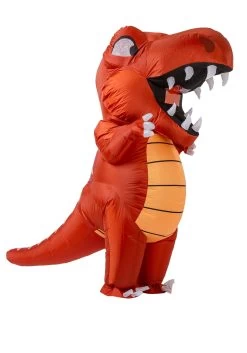 Inflatable Red Dinosaur Costume For Adults -Halloween Costume Shop inflatable adult red dino costume alt 3