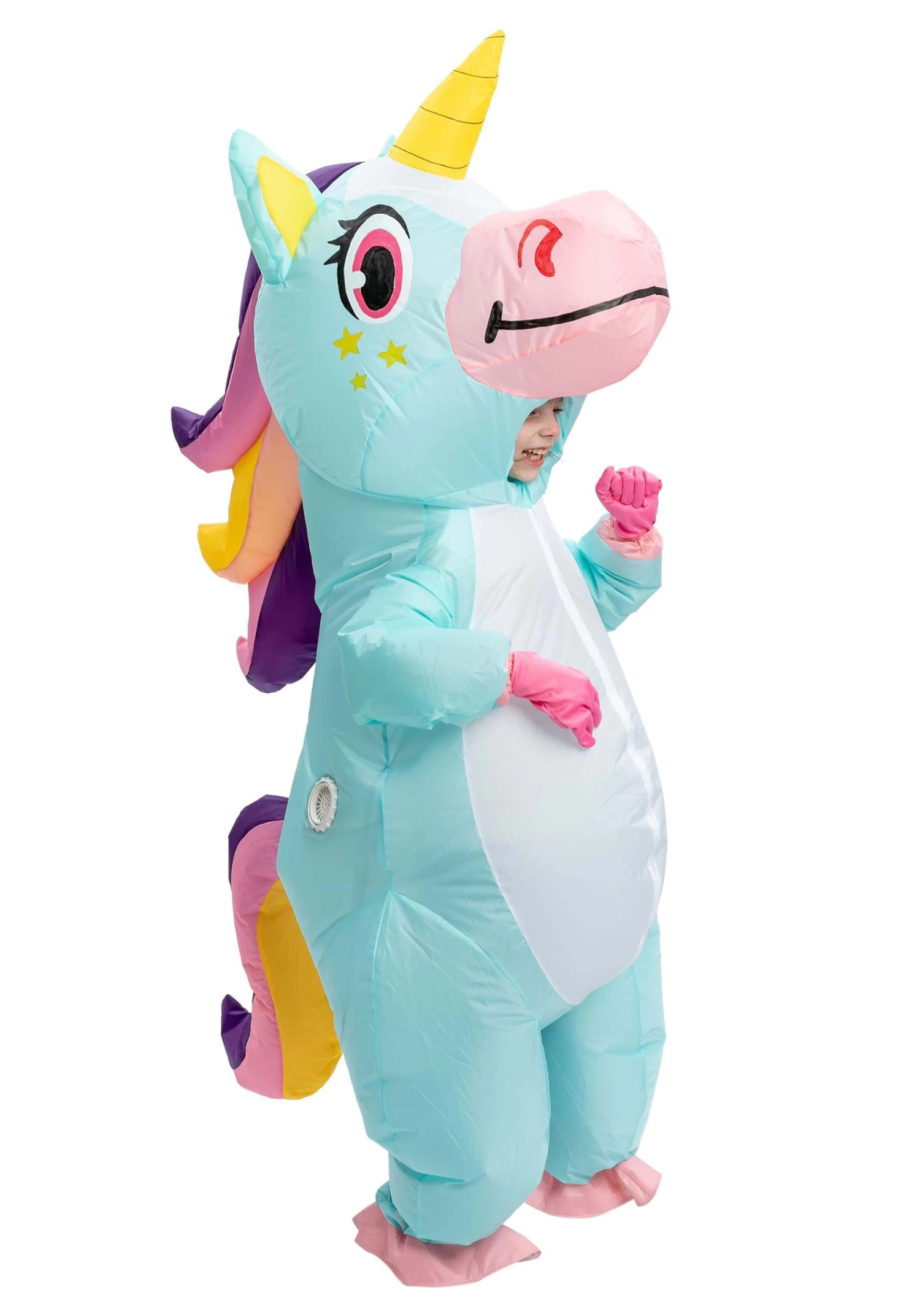 Inflatable Blue Unicorn Costume For A Child 6 Inflatable Blue Unicorn Costume For A Child - Image 4