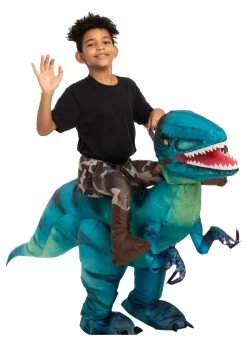 Inflatable Raptor Ride-On Costume For Children