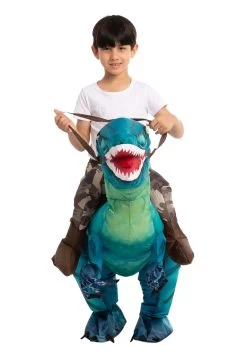 Inflatable Raptor Ride-On Costume For Children 9 Inflatable Raptor Ride-On Costume For Children -Halloween Costume Shop inflatable child raptor ride on costume alt 3