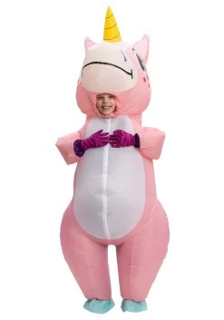 Kids Pink Unicorn Costume Inflatable 11 Kids Pink Unicorn Costume Inflatable -Halloween Costume Shop inflatable kids pink unicorn costume alt 4