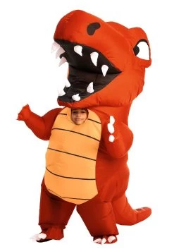 Inflatable Red Dino Costume For Kids