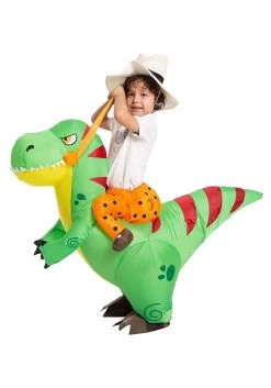 Inflatable T-Rex Ride-On Costume For Kids 10 Inflatable T-Rex Ride-On Costume For Kids -Halloween Costume Shop inflatable kids t rex ride on costume alt 3