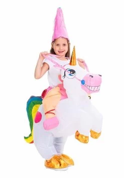 Inflatable Unicorn Ride-On Costume For Kids 9 Inflatable Unicorn Ride-On Costume For Kids -Halloween Costume Shop inflatable kids unicorn ride on costume alt 3