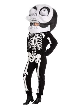 Adult Inflatable Skull Bobblehead Costume Mask -Halloween Costume Shop inflatable skull bobblehead alt 2