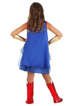 Caped Wonder Woman Costume For Girls -Halloween Costume Shop kids caped wonder woman costume alt 7