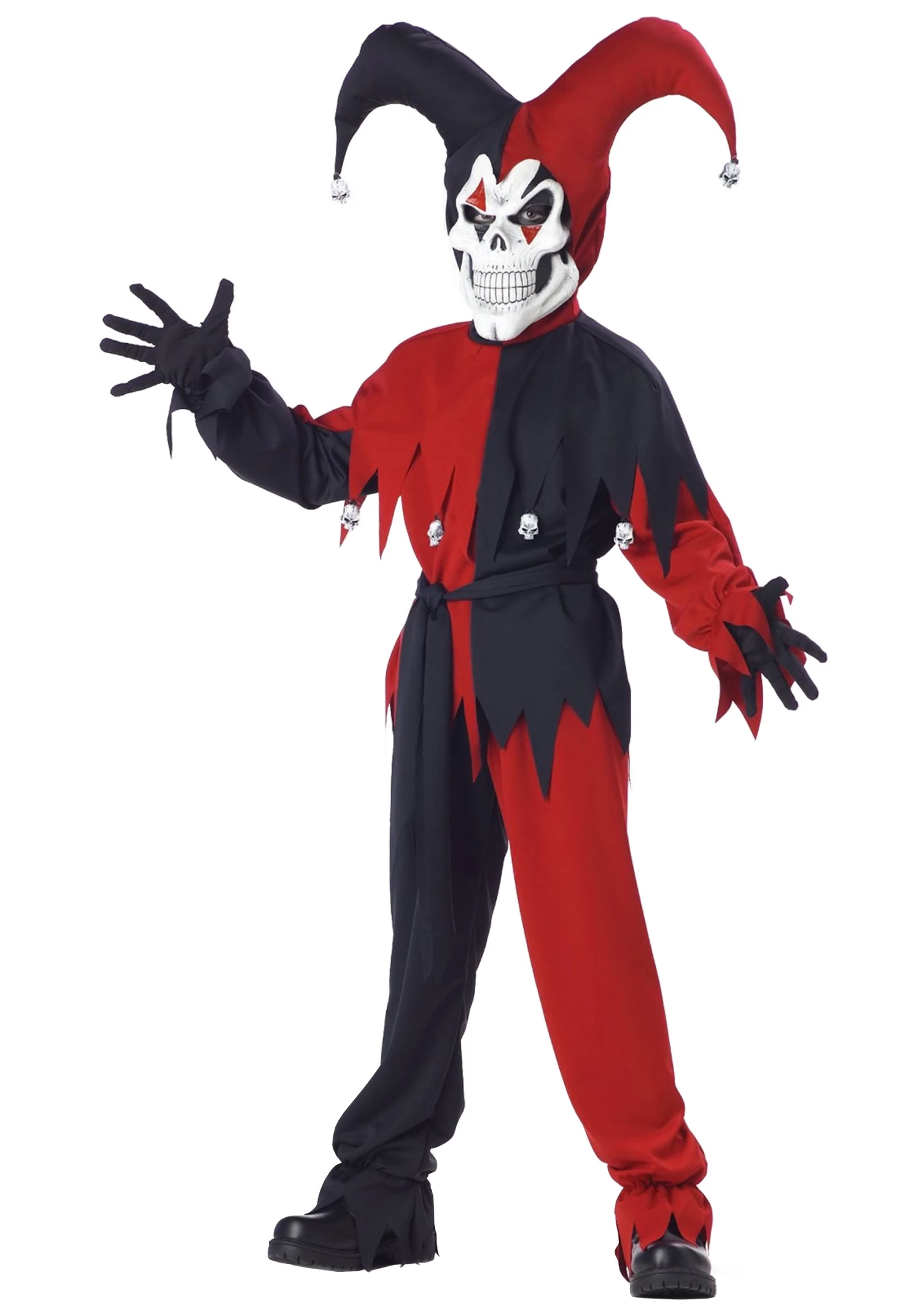 Kids Evil Jester Costume 3 Kids Evil Jester Costume