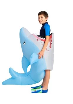 Kid's Man Eating Shark Inflatable Costume -Halloween Costume Shop kids man eating inflatable shark costume alt 1