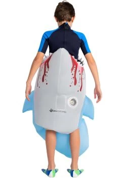Kid's Man Eating Shark Inflatable Costume -Halloween Costume Shop kids man eating inflatable shark costume alt 2