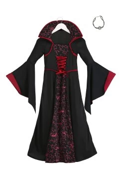Girls Royal Vampire Costume 13 Girls Royal Vampire Costume -Halloween Costume Shop kids royal vampire costume alt5
