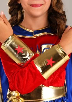 Girl's Long Sleeve Dress Wonder Woman Costume -Halloween Costume Shop kids wonder woman long sleeve dress costume alt 4