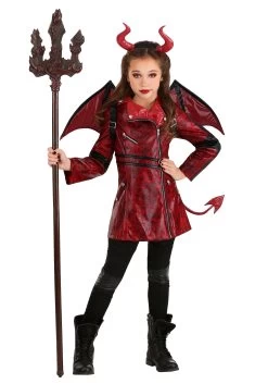 Leather Girls Devil Costume