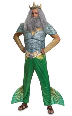 Disguise Little Mermaid Live Action Deluxe King Triton Costume For Adults -Halloween Costume Shop little mermaid live action adult deluxe king trito alt 1