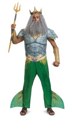 Disguise Little Mermaid Live Action Deluxe King Triton Costume For Adults -Halloween Costume Shop little mermaid live action adult deluxe king trito alt 2
