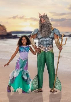 Disguise Little Mermaid Live Action Deluxe King Triton Costume For Adults -Halloween Costume Shop little mermaid live action adult deluxe king trito alt 4
