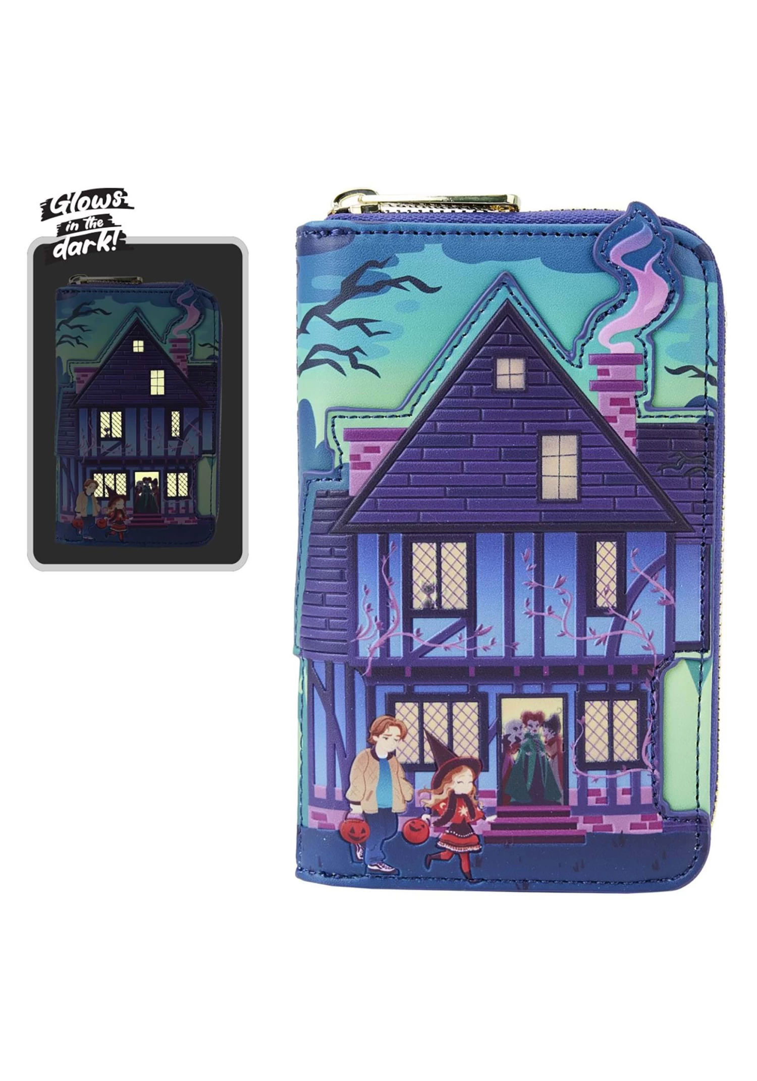 Disney Hocus Pocus Sanderson Sisters House Glow Zip Around Loungefly Wallet 3 Disney Hocus Pocus Sanderson Sisters House Glow Zip Around Loungefly Wallet