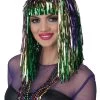 Women's Mardi Gras Tinsel Wig 2 Women's Mardi Gras Tinsel Wig -Halloween Costume Shop mardi gras tinsel wig