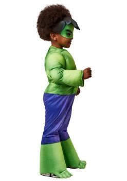 Marvel Deluxe Hulk Costume For Toddlers 9 Marvel Deluxe Hulk Costume For Toddlers -Halloween Costume Shop marvel deluxe hulk toddler costume alt 3