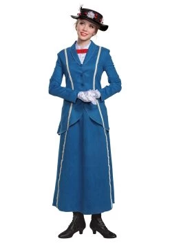 Women's Mary Poppins Blue Coat Costume