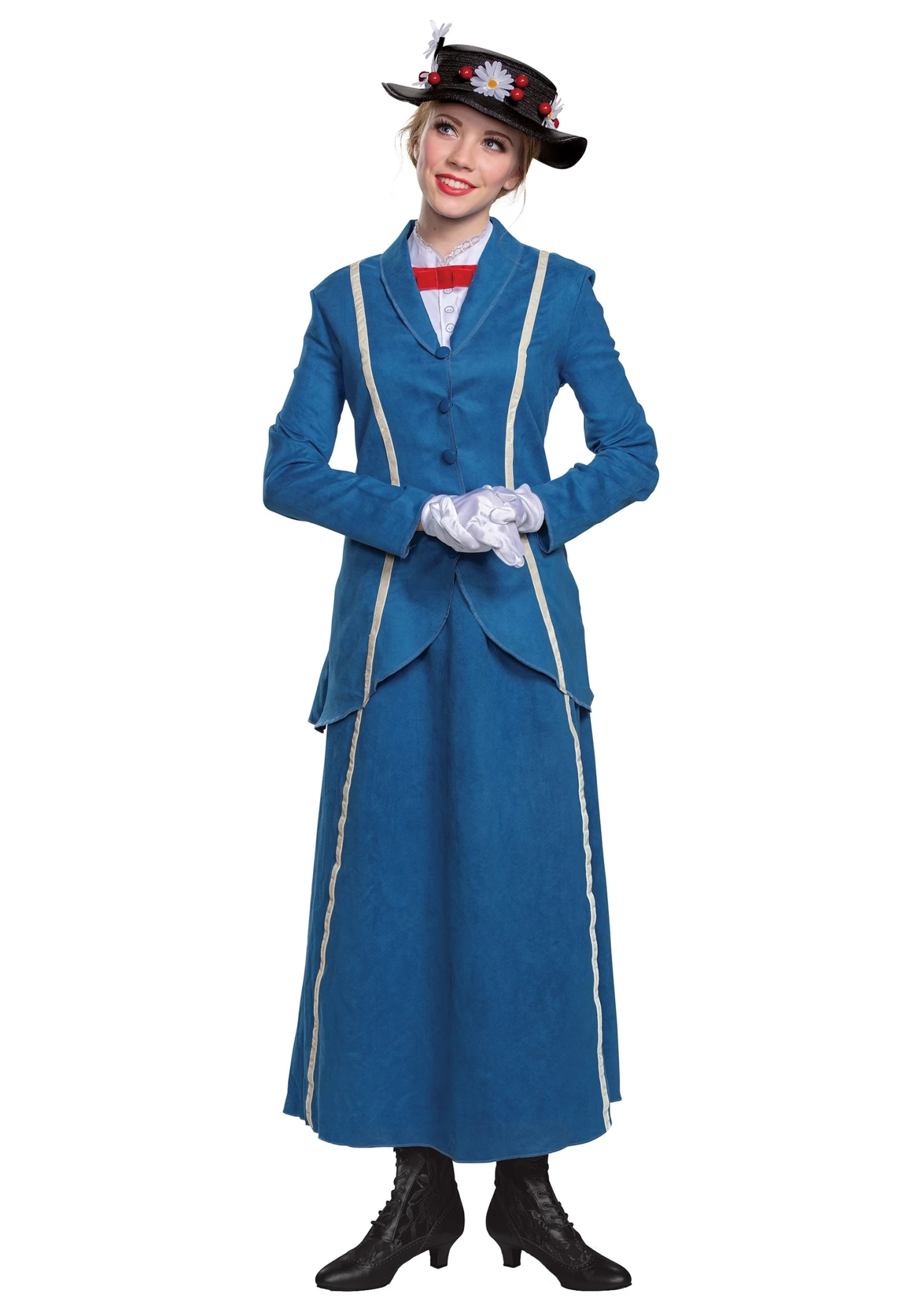 Women's Mary Poppins Blue Coat Costume 3 Women's Mary Poppins Blue Coat Costume