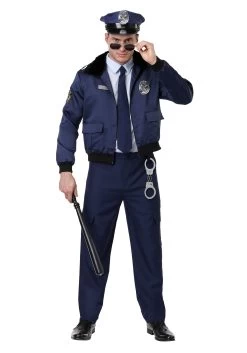 Deluxe Blue Cop Costume For Adults