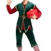 Men's Deluxe Holiday Elf Costume -Halloween Costume Shop mens deluxe holiday elf costume