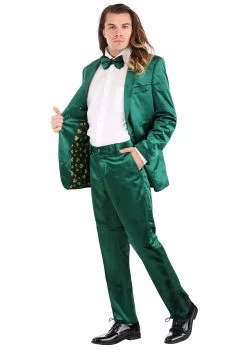 Green Leprechaun Suit Costume For Men -Halloween Costume Shop mens green leprechaun suit costume alt 9