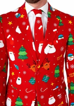 Opposuits Christmas Festivity Red Suit For Men -Halloween Costume Shop mens opposuits christmas festivity red suit alt 5