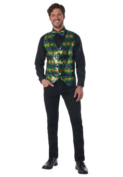 Sequin Carnival Vest Set For Men