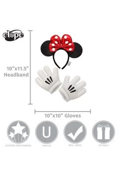 Minnie Glitter Headband & Gloves Set -Halloween Costume Shop minnie glitter headband gloves set alt 5