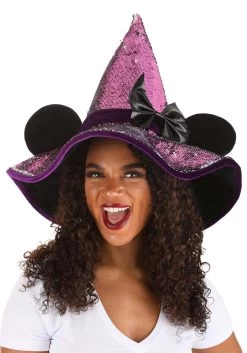 Disney Minnie Mouse Spider Webs Adult Witch Hat -Halloween Costume Shop minnie witch hat alt 1