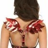 Women's Plus Size Red Metallic Devil Wings -Halloween Costume Shop plus size red metallic devil wings