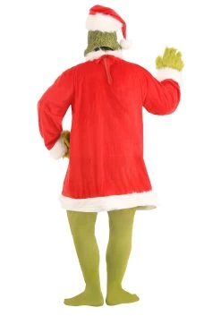 Plus Size Grinch Costume -Halloween Costume Shop plus size santa grinch costume alt 2