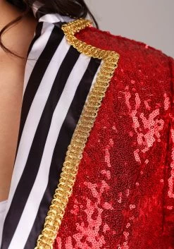Plus Size Sexy Sequin Ringmaster Costume For Women 12 Plus Size Sexy Sequin Ringmaster Costume For Women -Halloween Costume Shop plus size sexy sequin ringmaster costume alt 3