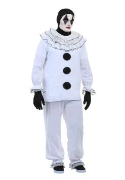 Men's Plus Size Vintage Pierrot Clown Costume