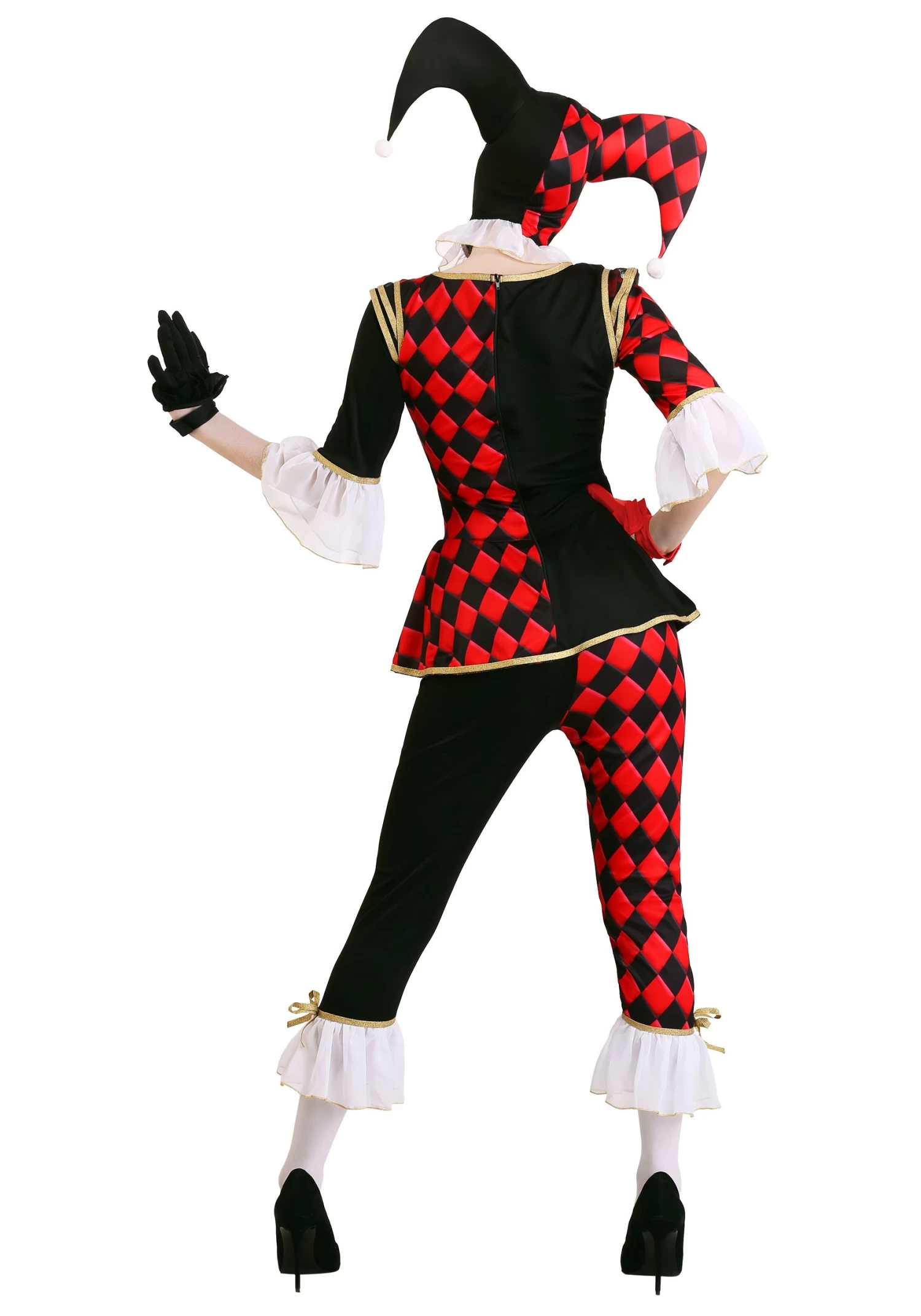Plus Size Regal Harlequin Costume For Women 4 Plus Size Regal Harlequin Costume For Women - Image 2