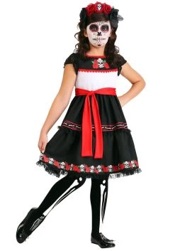 Girl's Sassy Sugar Skull Costume