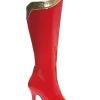 Sexy Red And Gold Superhero Boots -Halloween Costume Shop sexy red and gold superhero boots