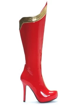 Sexy Red And Gold Superhero Boots