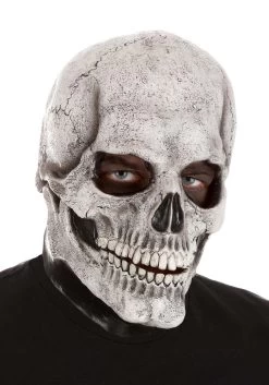White Full Face Skeleton Mask For Adults 10 White Full Face Skeleton Mask For Adults -Halloween Costume Shop skeleton full face mask white alt 3