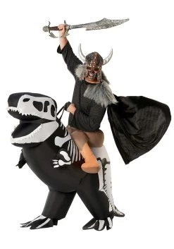 Skeleton T-Rex Ride On Inflatable Costume For Adults -Halloween Costume Shop skeleton t rex ride on inflatable adult costume alt 1