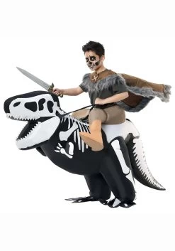 Skeleton T-Rex Ride On Inflatable Costume For Kids -Halloween Costume Shop skeleton t rex ride on inflatable kids costume alt 1