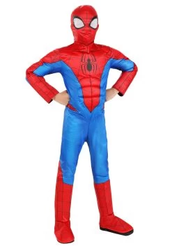 JAZWARES Spider-Man Costume For Boys -Halloween Costume Shop spider man child costume qualux alt 6