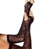 LEG AVENUE Women's Black Spiderweb Arm Warmers