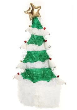 Springy White Christmas Tree Plush Costume Hat -Halloween Costume Shop springy white christmas tree plush hat alt 2