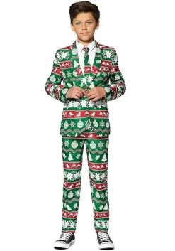 Suitmeister Christmas Green Nordic Suit For Boys